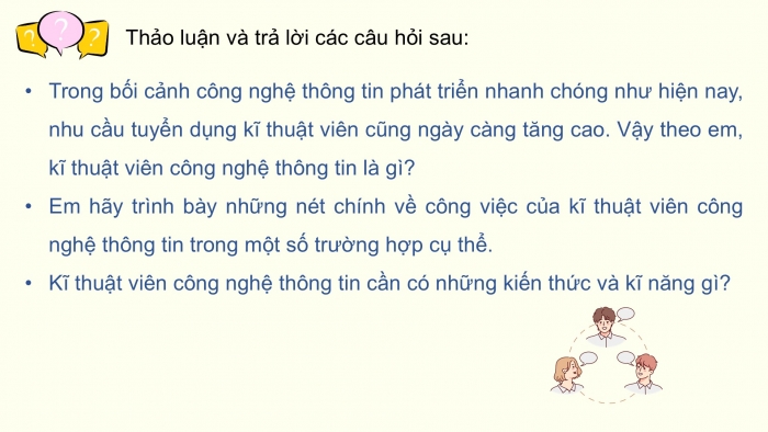 Giáo án điện tử Khoa học máy tính 12 cánh diều Bài 1: Giới thiệu nhóm nghề Dịch vụ và Quản trị trong ngành Công nghệ thông tin