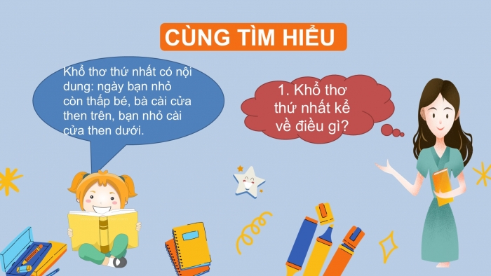 Giáo án điện tử Tiếng Việt 2 chân trời Ôn tập cuối học kì I - Ôn tập 2 (Tiết 1) Cánh cửa nhớ bà