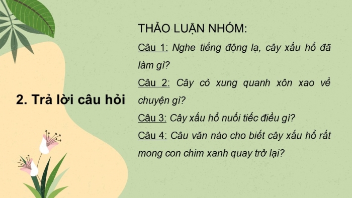 Giáo án điện tử tiếng Việt 2 kết nối Bài 7: Cây xấu hổ