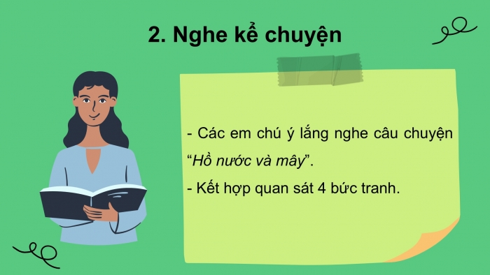 Giáo án điện tử Tiếng Việt 2 kết nối Bài 3: Kể chuyện Hồ nước và mây