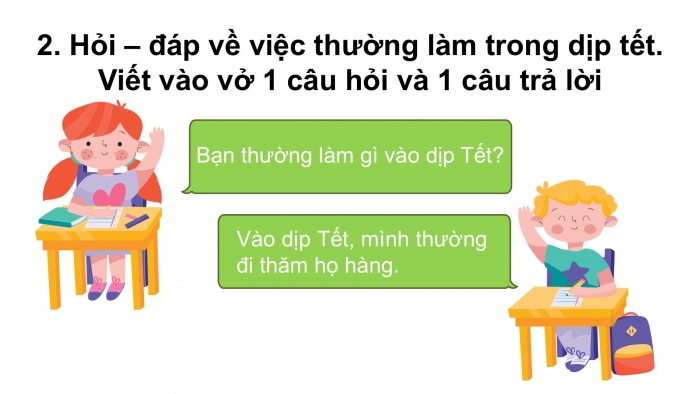 Giáo án điện tử Tiếng Việt 2 kết nối Bài 4: Mở rộng vốn từ về ngày Tết; Dấu chấm, dấu chấm hỏi