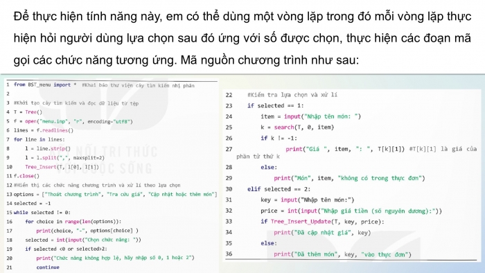 Giáo án điện tử chuyên đề Khoa học máy tính 12 kết nối Bài 8: Thực hành cây tìm kiếm nhị phân