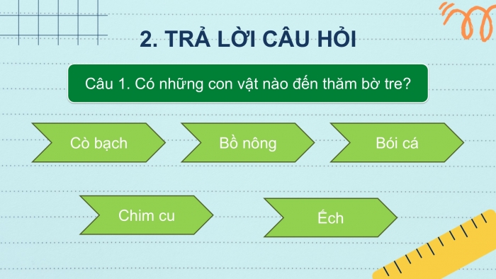 Giáo án điện tử Tiếng Việt 2 kết nối Bài 12: Bờ tre đón khách