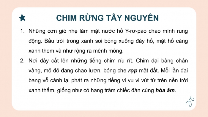 Giáo án điện tử Tiếng Việt 2 cánh diều Bài 23: Chim rừng Tây Nguyên