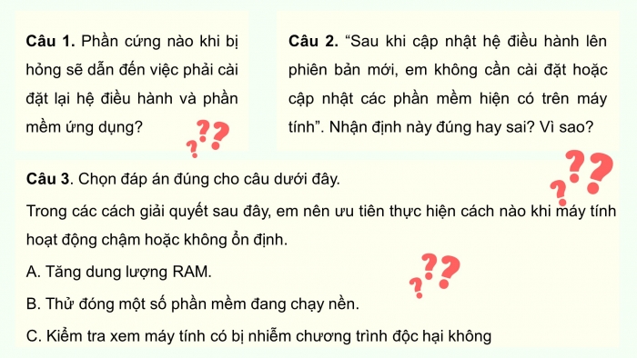 Giáo án điện tử chuyên đề Tin học ứng dụng 12 chân trời Bài 2.2: Thực hành cài đặt, gỡ bỏ hệ điều hành, phần mềm ứng dụng