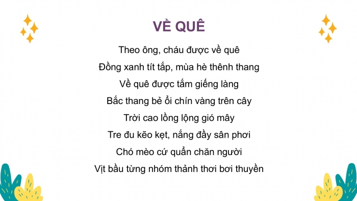 Giáo án điện tử Tiếng Việt 2 cánh diều Bài 31: Về quê