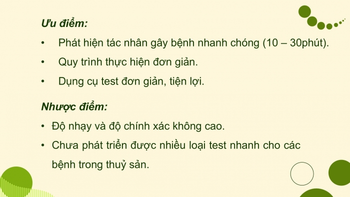 Giáo án điện tử chuyên đề Công nghệ 12 Lâm nghiệp Thuỷ sản Cánh diều Bài 8: Ứng dụng công nghệ sinh học trong chẩn đoán bệnh và sản xuất vaccine phòng bệnh thuỷ sản