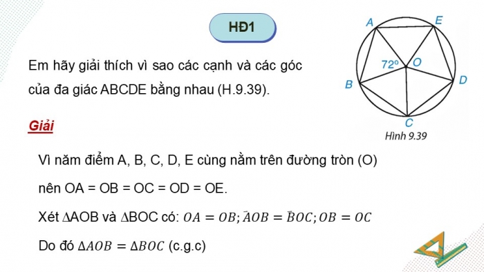 Giáo án điện tử Toán 9 kết nối Bài 30: Đa giác đều