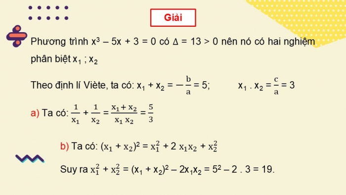 Giáo án điện tử Toán 9 chân trời Bài 3: Định lí Viète