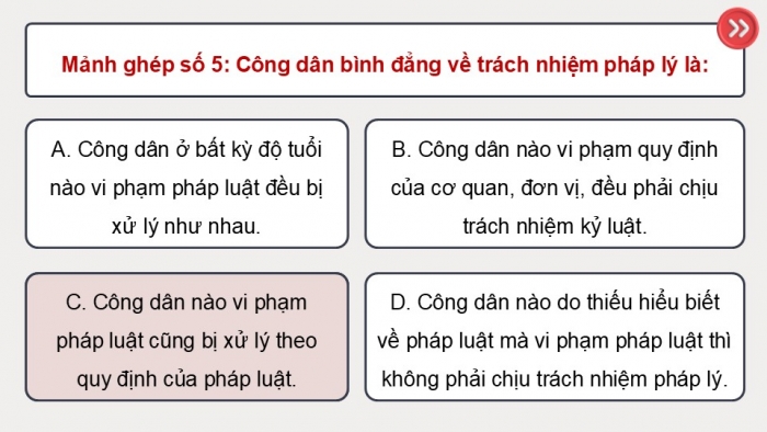 Giáo án điện tử Công dân 9 kết nối Bài 9: Vi phạm pháp luật và trách nhiệm pháp lí (P2)