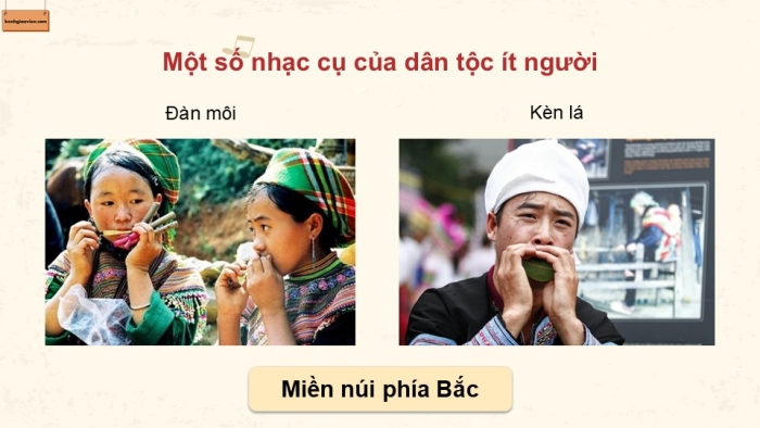 Giáo án điện tử Âm nhạc 9 chân trời Bài 13: Thường thức âm nhạc Trống paranưng và đàn k'lông pút, Nghe nhạc Mùa xuân đến