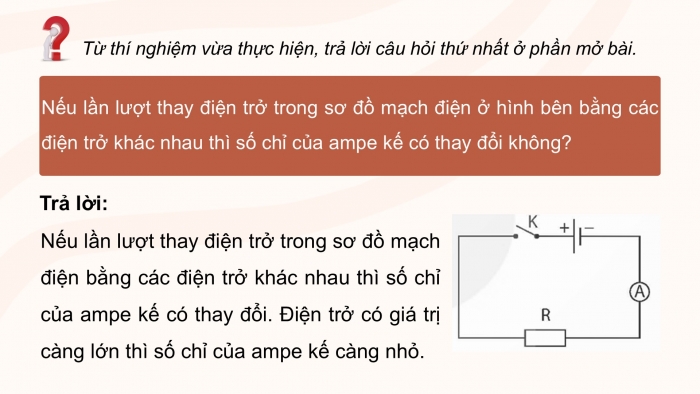 Giáo án điện tử KHTN 9 kết nối - Phân môn Vật lí Bài 11: Điện trở. Định luật Ohm