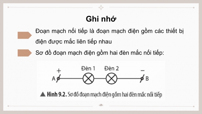 Giáo án điện tử KHTN 9 chân trời - Phân môn Vật lí Bài 9: Đoạn mạch nối tiếp