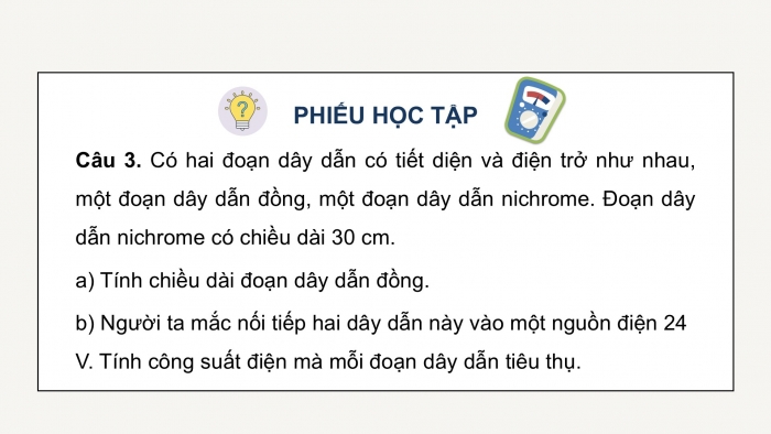 Giáo án điện tử KHTN 9 cánh diều - Phân môn Vật lí Bài tập (Chủ đề 3)