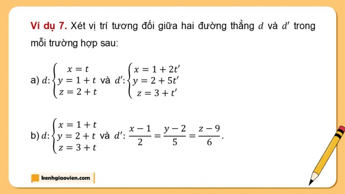 Giáo án điện tử Toán 12 chân trời Bài 2: Phương trình đường thẳng trong không gian (P2)