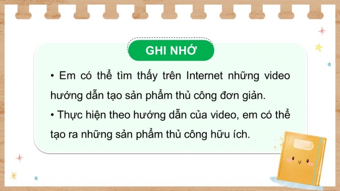 Giáo án điện tử Tin học 5 kết nối Bài 8B: Làm sản phẩm thủ công theo video hướng dẫn