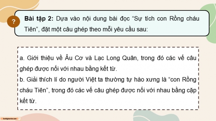 Giáo án điện tử Tiếng Việt 5 chân trời Bài 1: Luyện tập về câu ghép