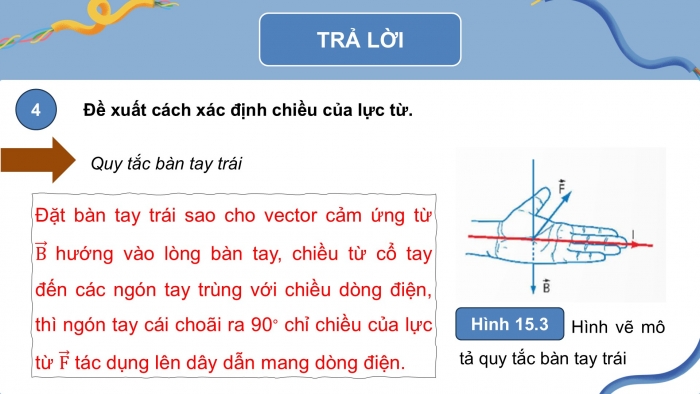 Giáo án điện tử Vật lí 12 kết nối Bài 15: Lực từ tác dụng lên dây dẫn mang dòng điện. Cảm ứng từ