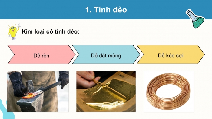 Giáo án điện tử Hoá học 12 kết nối Bài 19: Tính chất vật lí và tính chất hoá học của kim loại