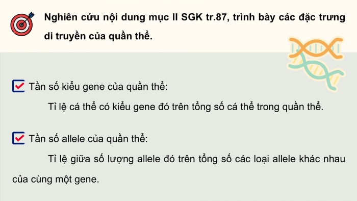 Giáo án điện tử Sinh học 12 chân trời Bài 13: Di truyền quần thể