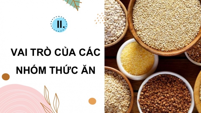 Giáo án điện tử Công nghệ 12 Lâm nghiệp Thủy sản Cánh diều Bài 16: Thành phần dinh dưỡng của thức ăn thủy sản