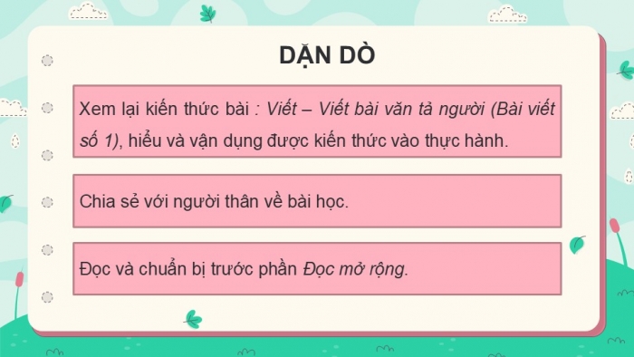 Giáo án điện tử Tiếng Việt 5 kết nối Bài 6: Viết bài văn tả người (Bài viết số 1)