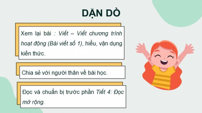 Giáo án điện tử Tiếng Việt 5 kết nối Bài 14: Viết chương trình hoạt động (Bài viết số 1)