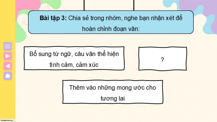 Giáo án điện tử Tiếng Việt 5 chân trời Bài 8: Viết đoạn văn thể hiện tình cảm, cảm xúc trước một sự việc