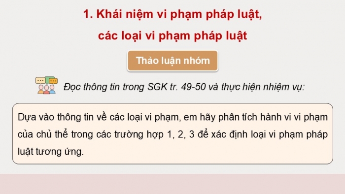 Giáo án điện tử Công dân 9 chân trời Bài 9: Vi phạm pháp luật và trách nhiệm pháp lí