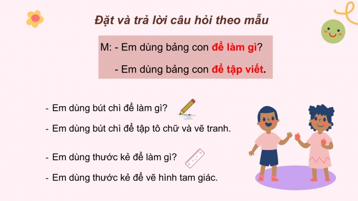 Giáo án điện tử Tiếng Việt 2 chân trời Bài 2: Mở rộng vốn từ Trường học (tiếp theo), Nói và đáp lời chào, lời khuyên bảo