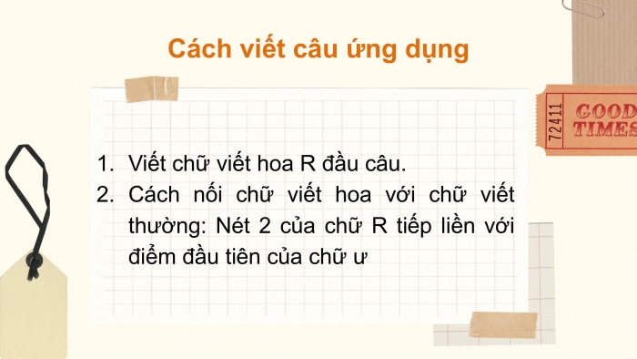 Giáo án điện tử Tiếng Việt 2 chân trời Bài 3: Viết chữ hoa R, Từ chỉ sự vật, Dấu phẩy