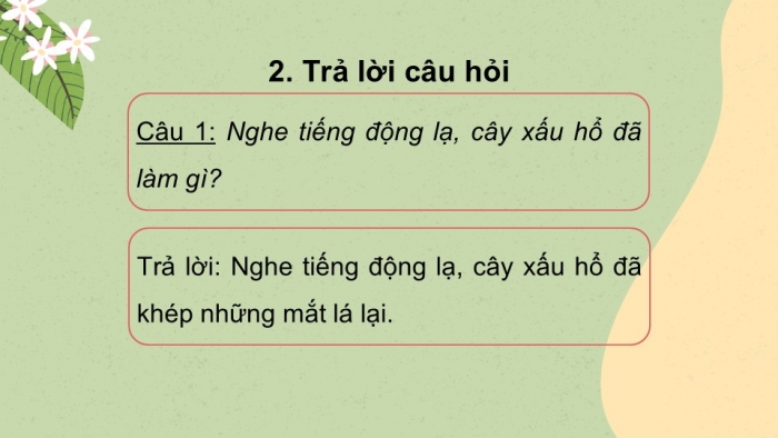 Giáo án điện tử tiếng Việt 2 kết nối Bài 7: Cây xấu hổ