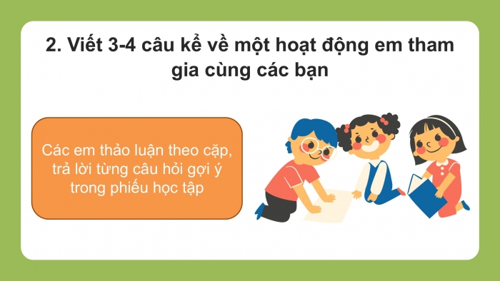 Giáo án điện tử tiếng Việt 2 kết nối Bài 18: Viết đoạn văn kể về một hoạt động em tham gia cũng bạn, Đọc mở rộng