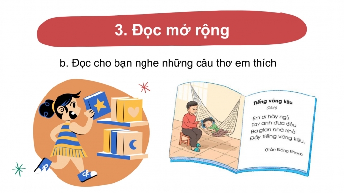 Giáo án điện tử tiếng Việt 2 kết nối Bài 26: Viết đoạn văn kể một việc người thân đã làm cho em, Đọc mở rộng