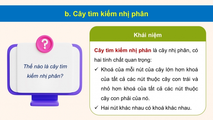 Giáo án điện tử chuyên đề Khoa học máy tính 12 kết nối Bài 7: Cây tìm kiếm nhị phân