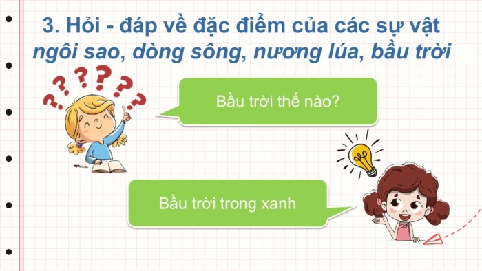 Giáo án điện tử Tiếng Việt 2 kết nối Bài 8: Mở rộng vốn từ về thiên nhiên, Câu nêu đặc điểm