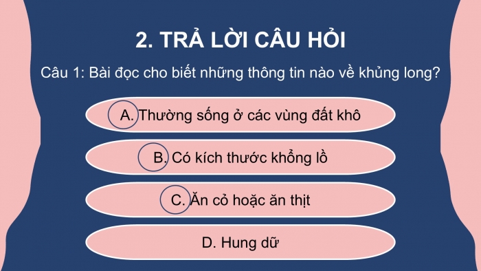 Giáo án điện tử Tiếng Việt 2 kết nối Bài 10: Khủng long