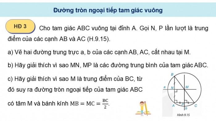 Giáo án điện tử Toán 9 kết nối Bài 28: Đường tròn ngoại tiếp và đường tròn nội tiếp của một tam giác