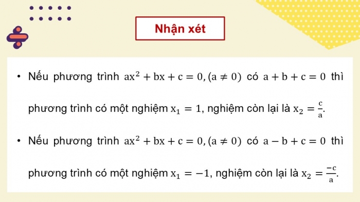 Giáo án điện tử Toán 9 chân trời Bài 3: Định lí Viète