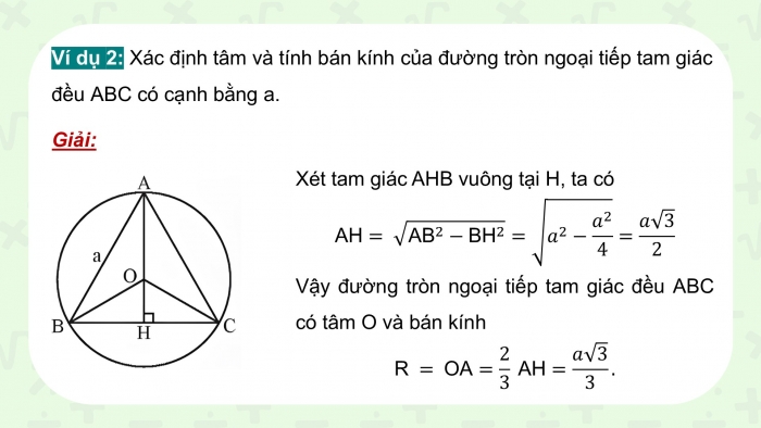 Giáo án điện tử Toán 9 chân trời Bài 1: Đường tròn ngoại tiếp tam giác. Đường tròn nội tiếp tam giác