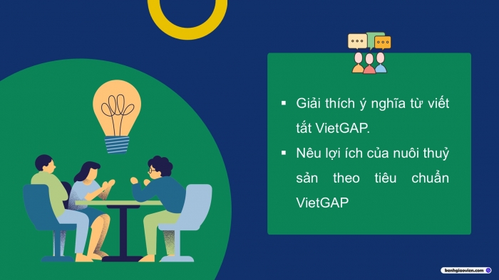 Giáo án điện tử Công nghệ 12 Lâm nghiệp - Thủy sản Kết nối Bài 20: Nuôi thủy sản theo tiêu chuẩn VietGAP