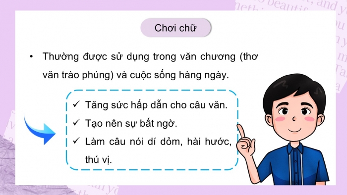 Giáo án điện tử Ngữ văn 9 cánh diều Bài 7: Các biện pháp tu từ chơi chữ, điệp thanh và điệp vần