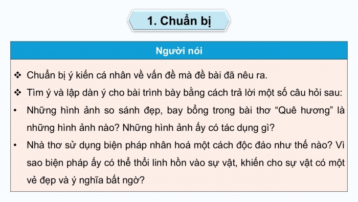 Giáo án điện tử Ngữ văn 9 cánh diều Bài 7: Nghe và nhận biết tính thuyết phục của một ý kiến về thơ tám chữ