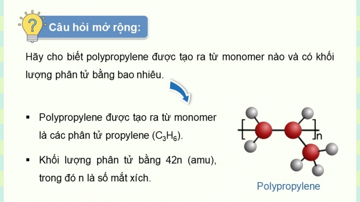 Giáo án điện tử KHTN 9 chân trời - Phân môn Hoá học Bài 30: Polymer