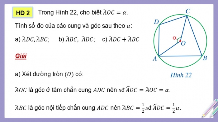 Giáo án điện tử Toán 9 cánh diều Bài 2: Tứ giác nội tiếp đường tròn