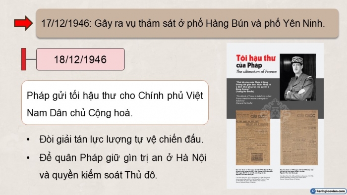 Giáo án điện tử Lịch sử 9 kết nối Bài 14: Việt Nam kháng chiến chống thực dân Pháp xâm lược giai đoạn 1946 – 1950