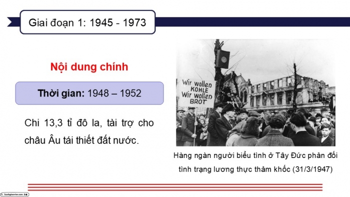 Giáo án điện tử Lịch sử 9 chân trời Bài 11: Nước Mỹ và các nước Tây Âu từ năm 1945 đến năm 1991