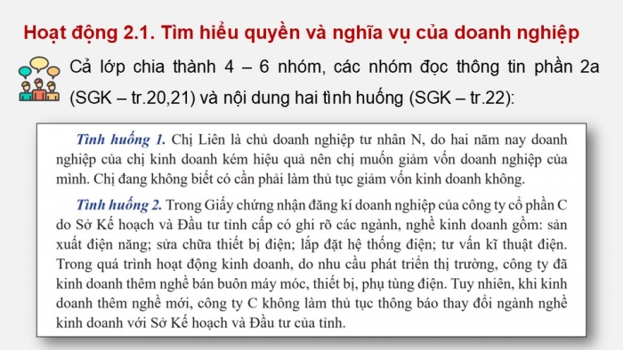 Giáo án điện tử chuyên đề Kinh tế pháp luật 12 cánh diều CĐ 2: Một số vấn đề về Luật Doanh nghiệp