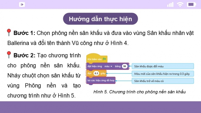 Giáo án điện tử Tin học 5 cánh diều Chủ đề F Bài 4: Thực hành tạo chương trình hoạt hình cho nhân vật