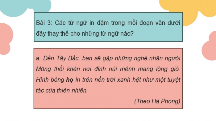 Giáo án điện tử Tiếng Việt 5 kết nối Bài 13: Liên kết câu bằng từ ngữ thay thế